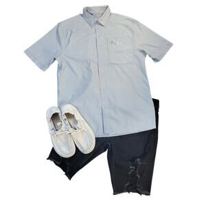 Under Armour Utility Quick Dry Shirt UPF Gray M Athleisure Luxe Tech Gorpcore